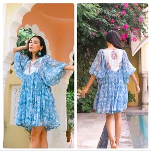 Daughters of India Jaya Mini Dress in Juniper sz.Small